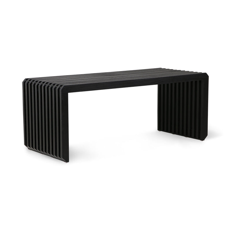 hkliving black slatted bench for hallway, living room, or accent seating