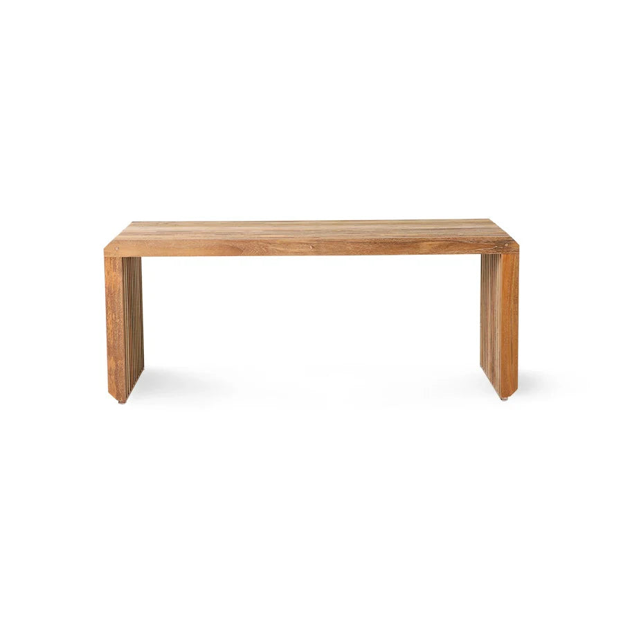 Sturdy natural teak bench for stylish modern interiors