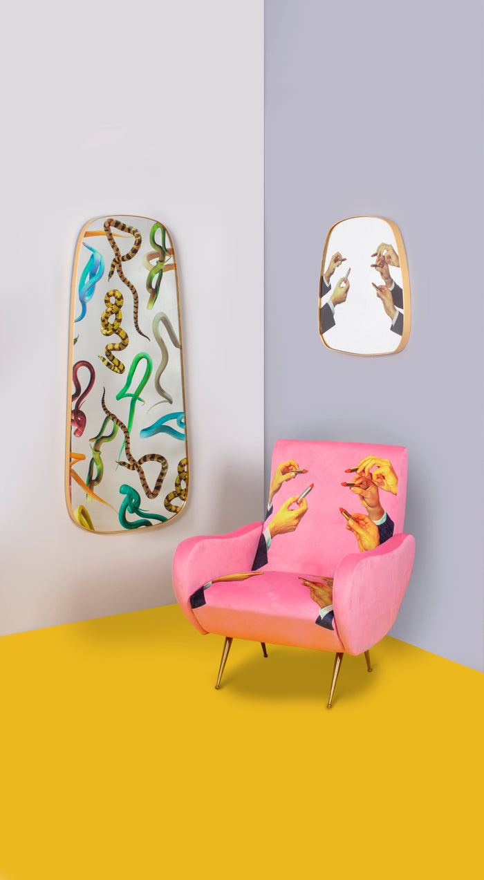 Seletti x TOILETPAPER Gold-Framed Mirrors – Two Sizes, Surreal Pop Art Designs