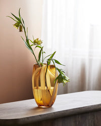 HALKI Vase Amber/White Stripe