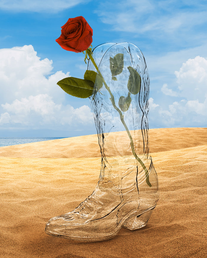 Crystal Bootie Glass Vase by Seletti - Quirky Boot-Shaped Decorative Vase