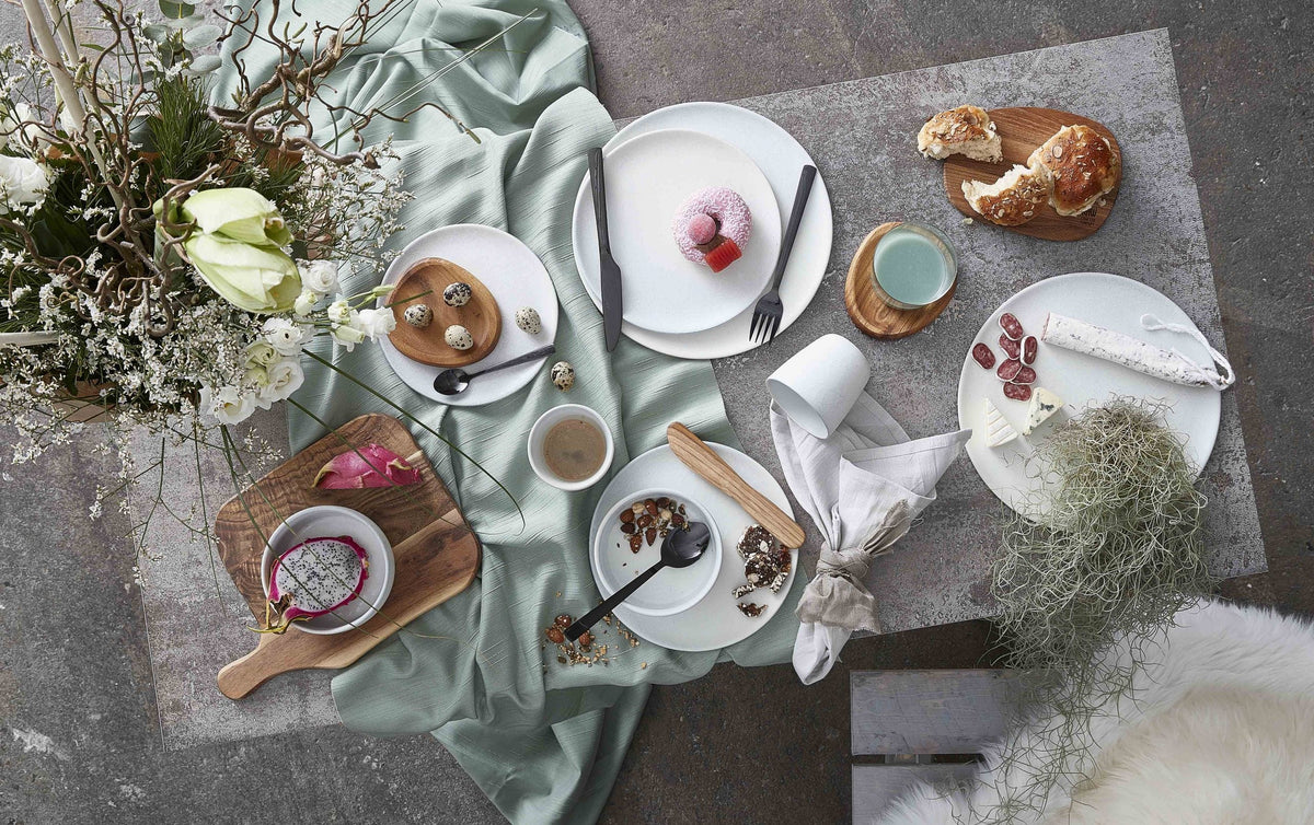 RAW Teak Wood Party Plate Set