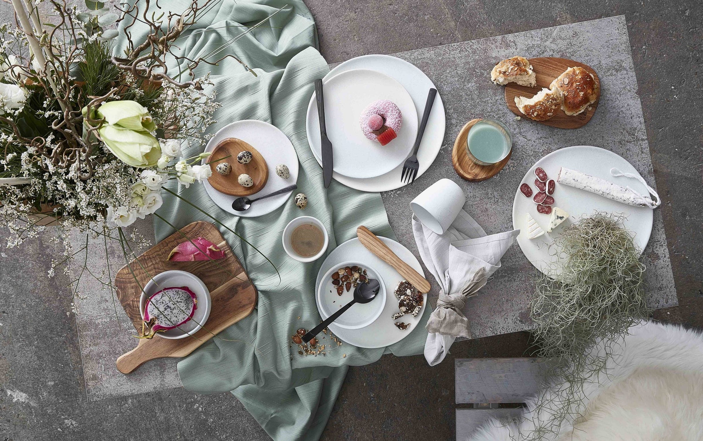 RAW Teak Wood Party Plate Set