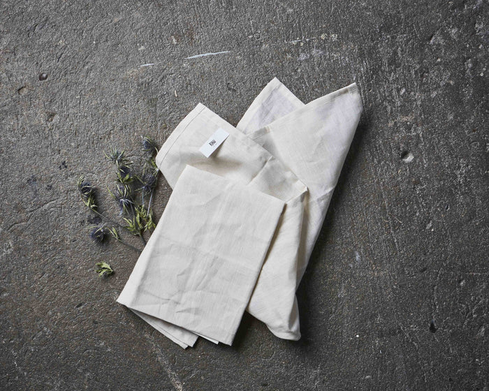100% Linen Tea Towel Natural Set of 2