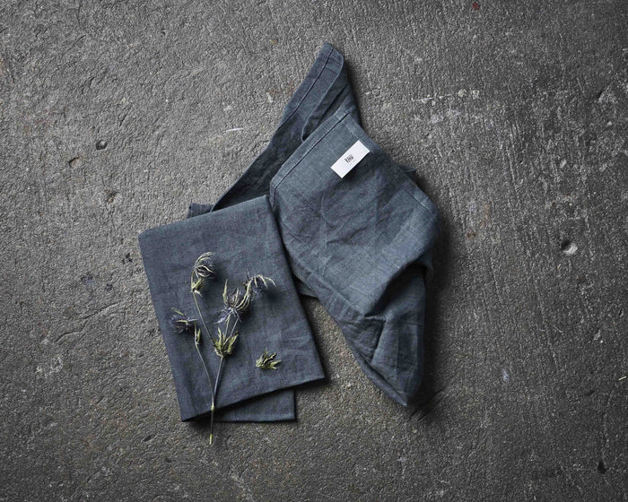 100% Linen Napkin Dark Grey Set of 4