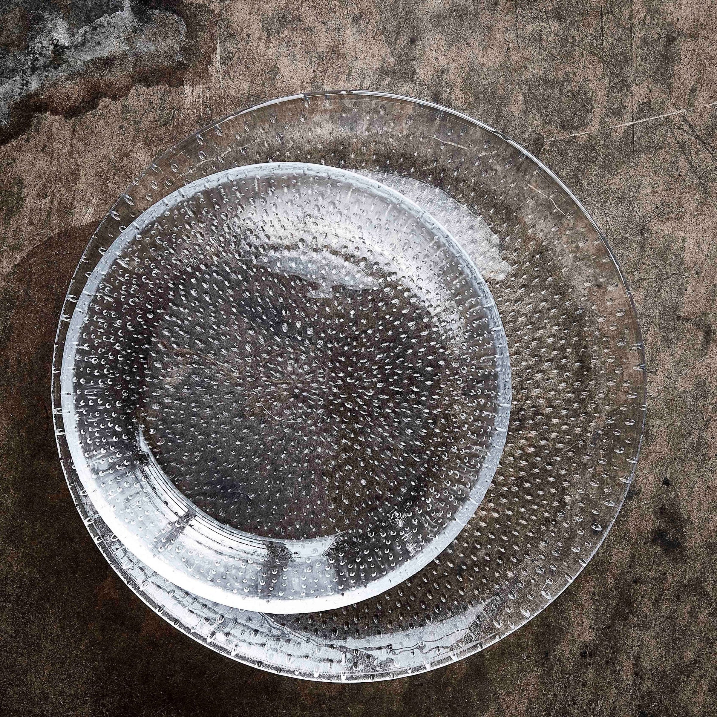 Glass Beads Ice-Cream Plate Clear