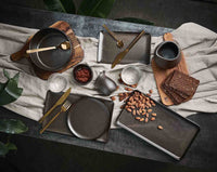 Metallic Brown Rectangular Plate L