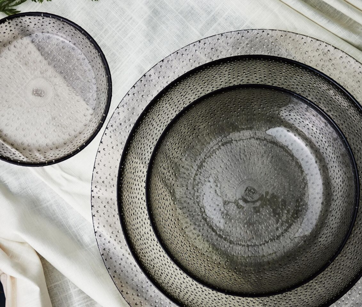 RAW Glass Beads Salad Bowl – Smoke 26.5cm by Aida