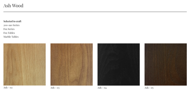 Wood Swatches for 366 Concept Items