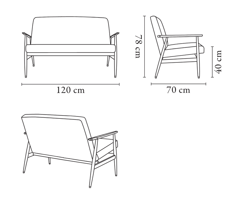 Fox Sofa, Seats 2, Handmade by 366 Concept