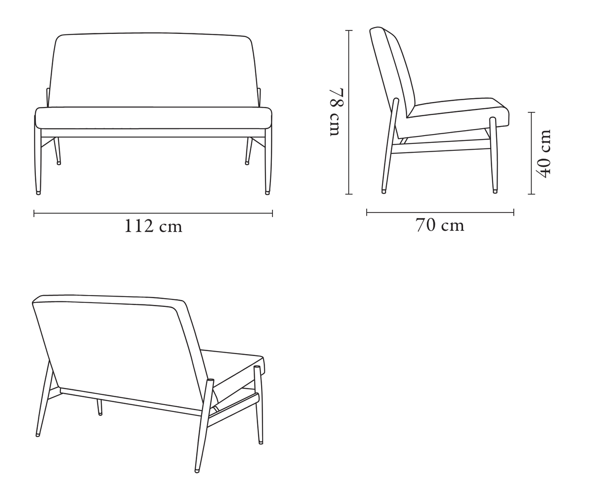 Fox Club Sofa, to Seat 2, Handmade by 366 Concept