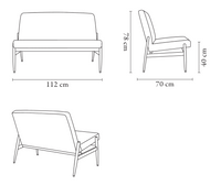 Fox Club Sofa, to Seat 2, Handmade by 366 Concept