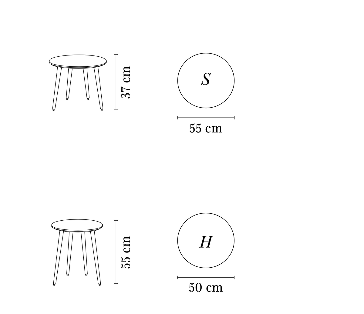 Fox Round Coffee Tables, Ash Wood, 366 Concept