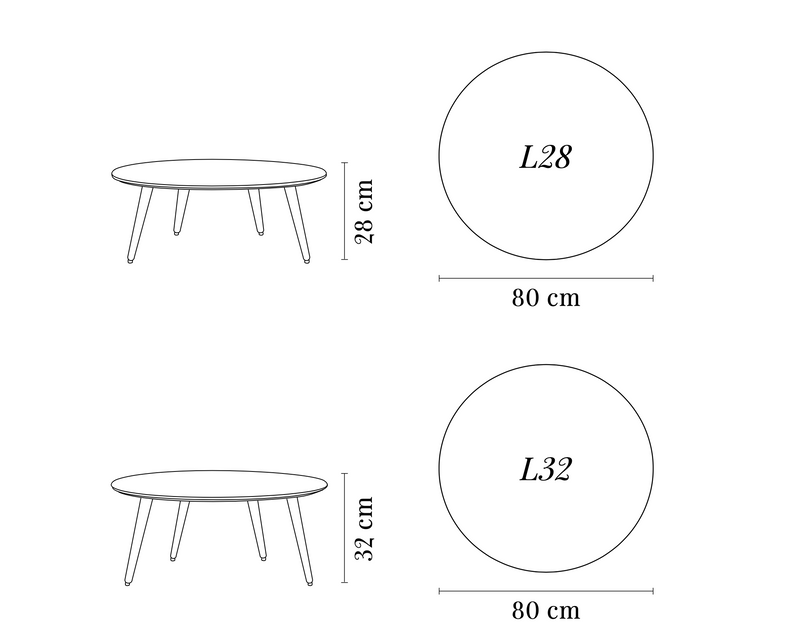 Fox Round Coffee Tables, Ash Wood, 366 Concept