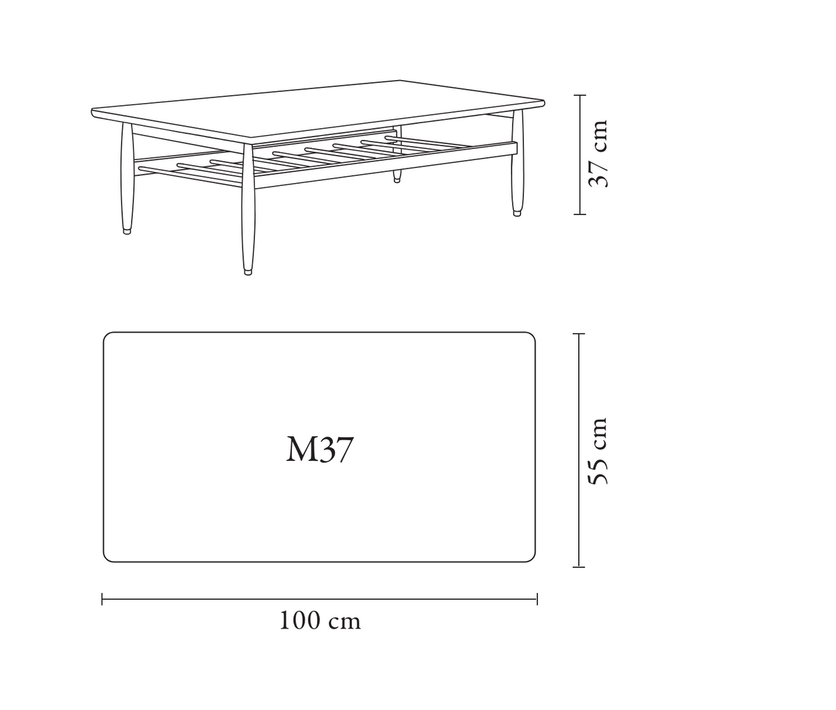 Fox Rectangle Coffee Tables, Ash Wood, 366 Concept