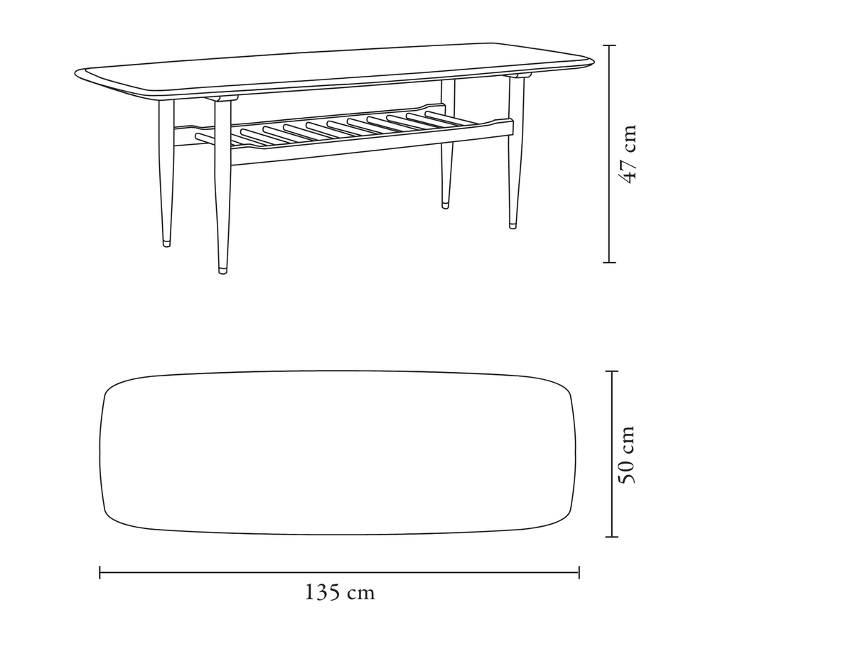 Fox Rectangle Coffee Tables, Ash Wood, 366 Concept