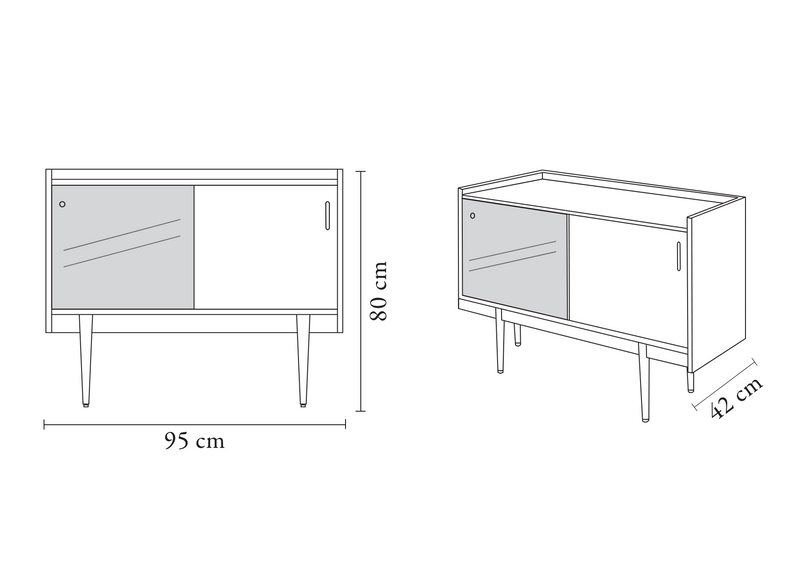 1050 Petite Sideboard, Oak Wood, 366 Concept