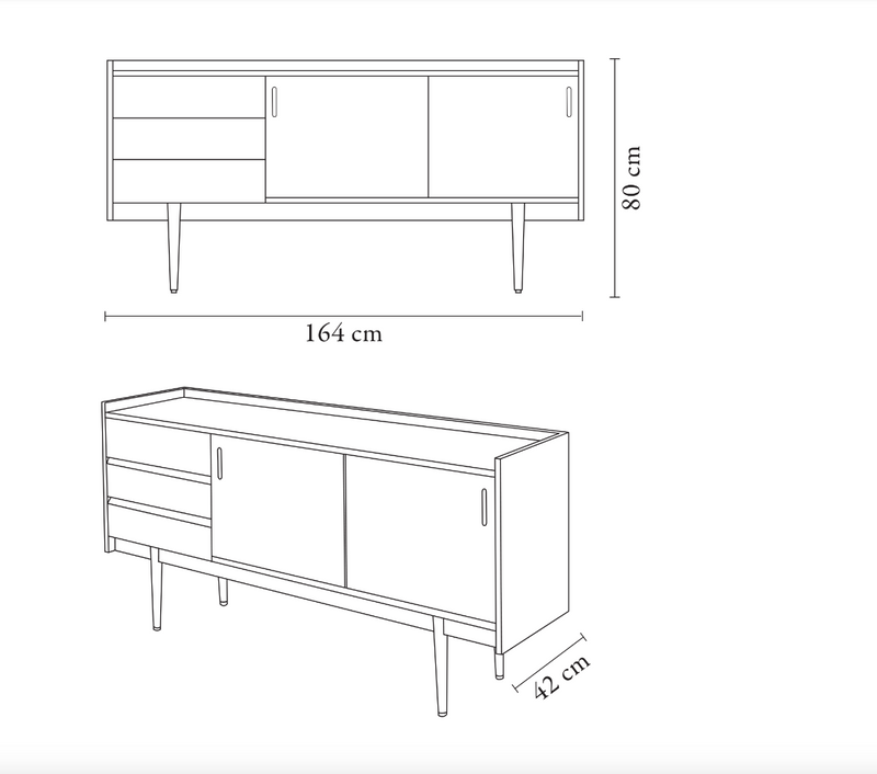 1050 Long Sideboard, Oak Wood, 366 Concept