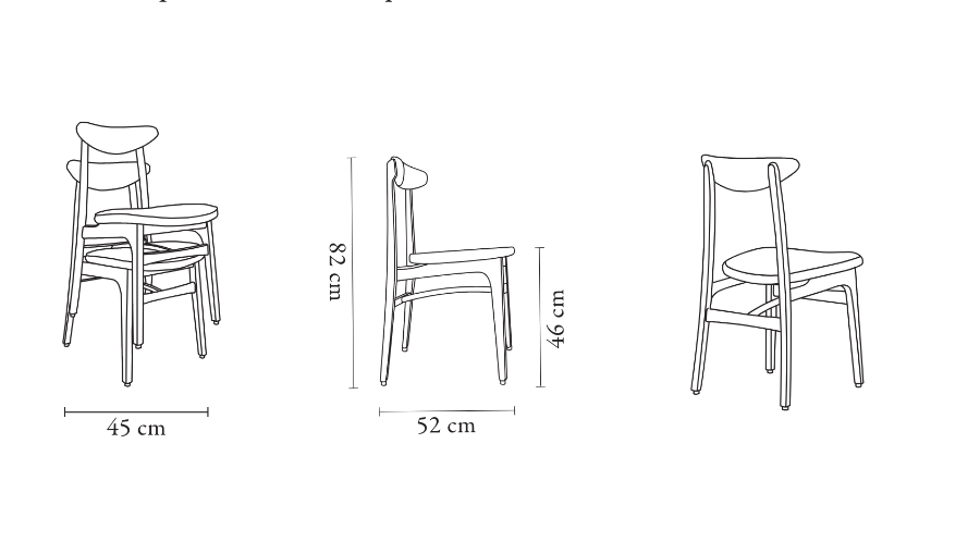 Ash Wood Dining Chair, Made to Order by 366 Concept, 200-190