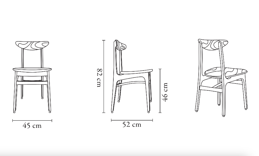 Ash Wood Dining Chair, Made to Order by 366 Concept, 200-190