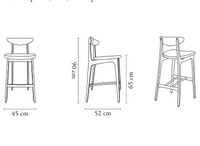 Bar Stool, 200-190, With and Without a Backrest, 75cm, Made to Order by 366 Concept