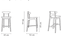 Bar Stool, 200-190, With and Without a Backrest, 65cm, Made to Order by 366 Concept