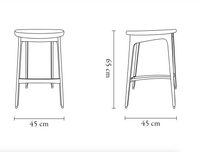 Bar Stool, 200-190, With and Without a Backrest, 75cm, Made to Order by 366 Concept