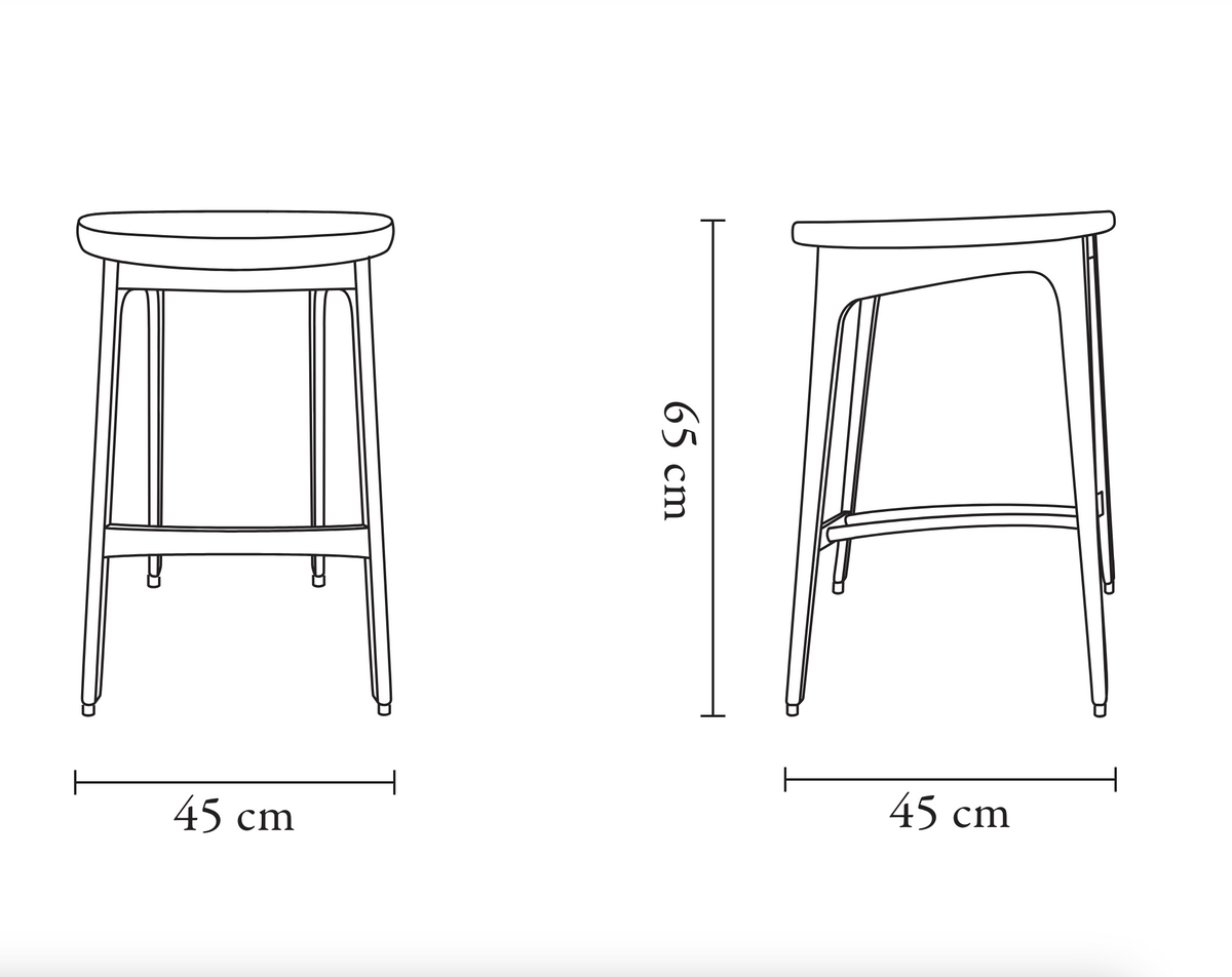 Bar Stool, 200-190, in Ash Wood, With or Without Backrest, Handmade by 366 Concept