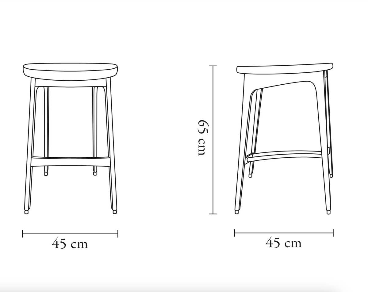 Bar Stool, 200-190, With and Without a Backrest, 65cm, Made to Order by 366 Concept