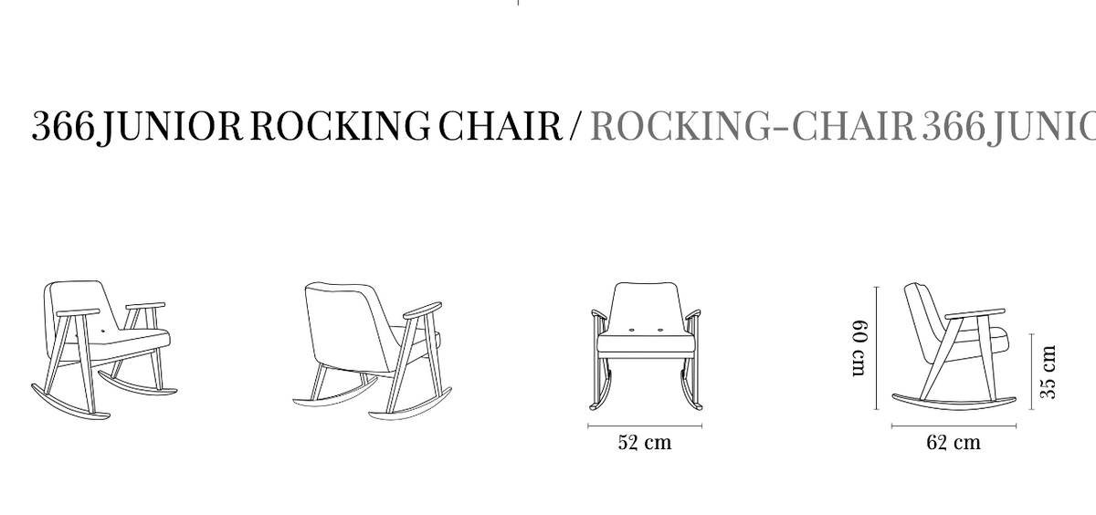 366 Rocking Chair and Junior Rocking Chair, Handmade by 366 Concept