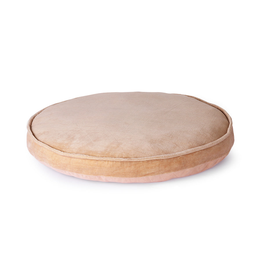 Velvet Seat Cushion Round Peach o60 northhome