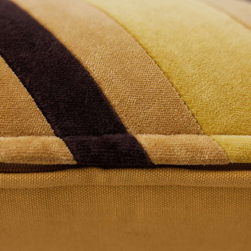 Striped Velvet Cushion, Honey, HKliving