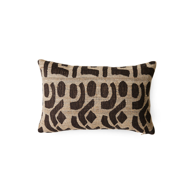 silk cushion with brown sweeping marks