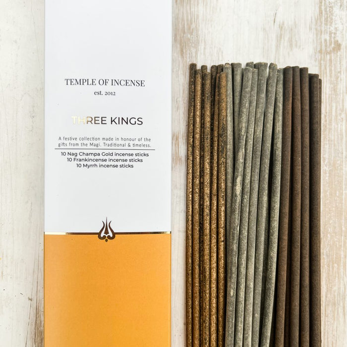 Three Kings Incense Sticks Set, 30 Sticks, Christmas Edition by Temple of Incense