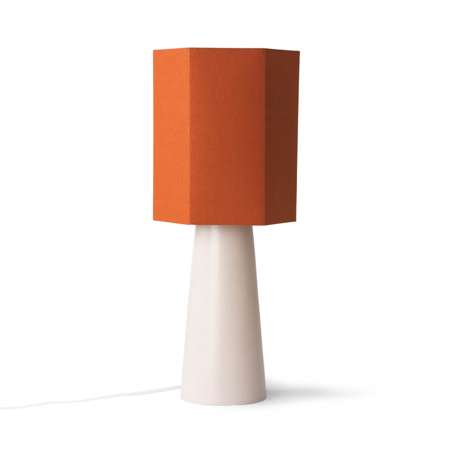 matt skin cone lamp base by HKLIVING paired with natural lampshade for soft lighting
