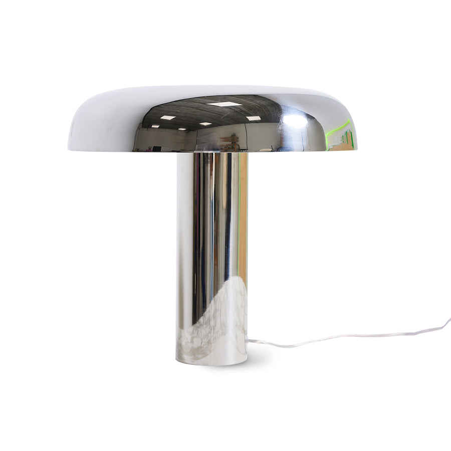 Mushroom Table Lamp Chrome by hkliving