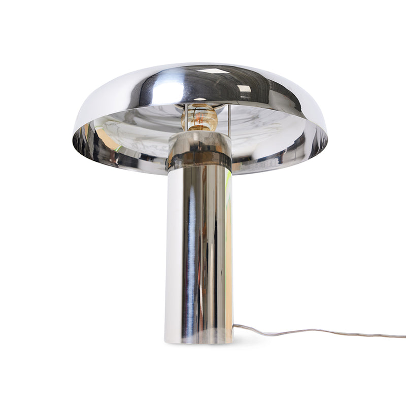 Mushroom Table Lamp Chrome by hkliving