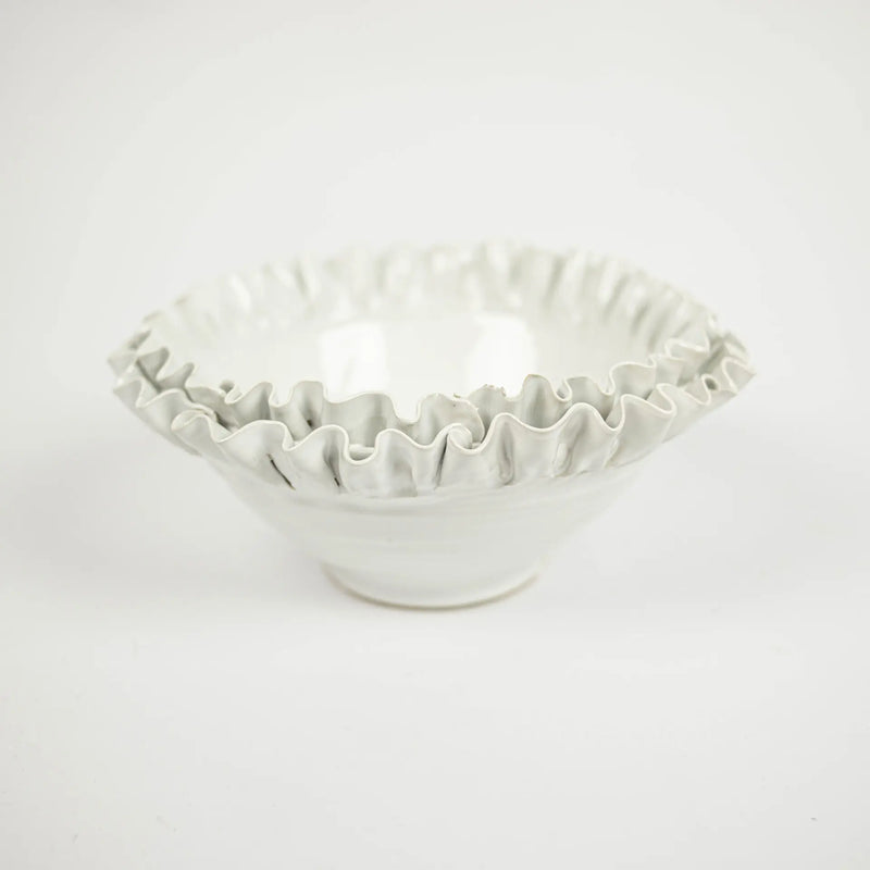 Claudine Bowl – Handmade Ceramic Bowl with Ruffled Edge and Footed Stand (Available in 3 Sizes)