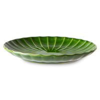 the emeralds: Ceramic Side Plate Ribbed, green (set of 2)