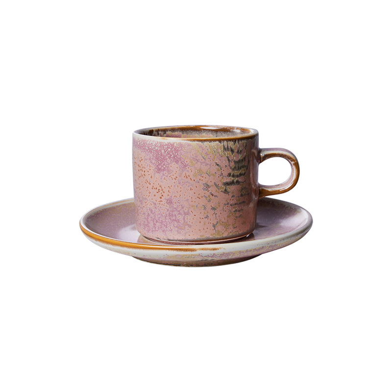 hkliving Chef Ceramics Cup and Saucer - Rustic Pink