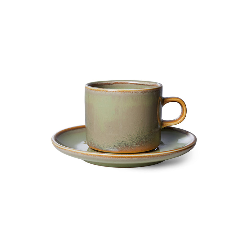 hkliving Chef Ceramics Cup and Saucer – Moss Green