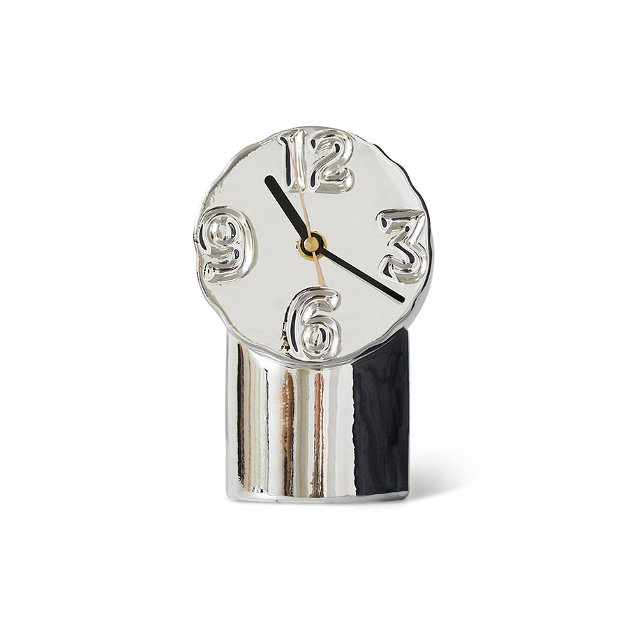 Retro Ceramic Clock in Chrome by hkliving – Handcrafted with Vintage Charm