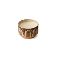 Close-up of the HKLIVING Kyoto candle showing smooth wax and ceramic rim detail.
