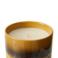 Close-up of Valencia candle from HKLIVING with citrus and vanilla fragrance in ceramic pot