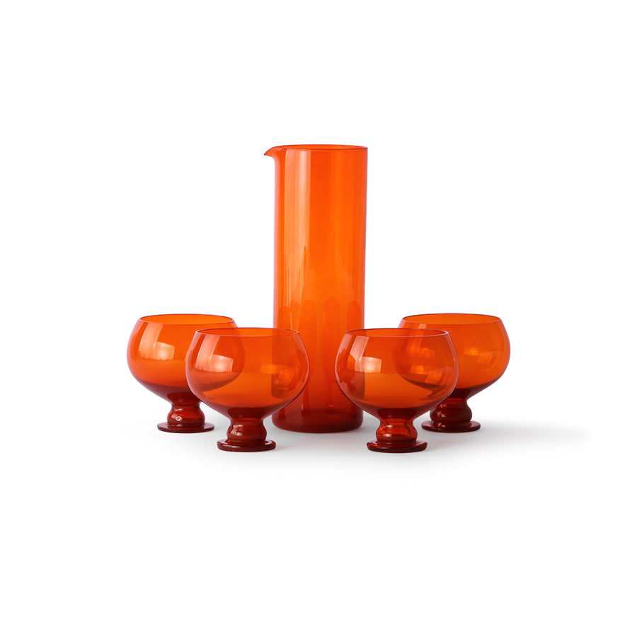 Funky Orange Glassware Set, hkliving