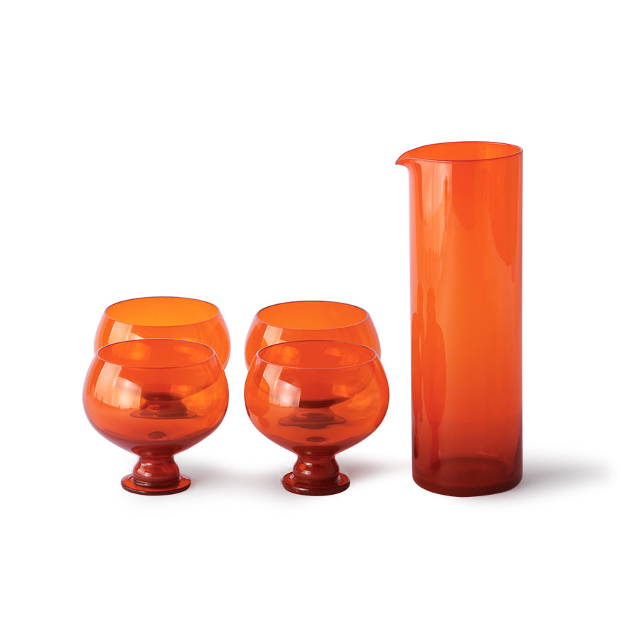 Funky Orange Glassware Set, hkliving