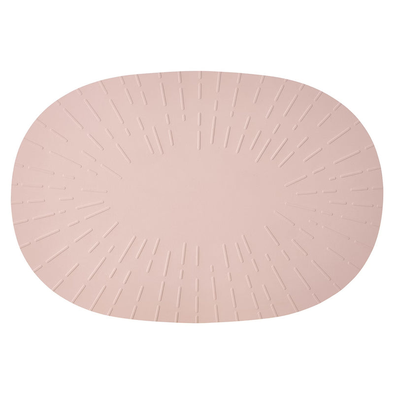 Aida Confetti candyfloss pink recycled leather placemat with embossed radial design