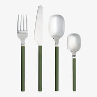 Aida Confetti olive cutlery set with stainless steel heads and coloured handles – 16 pieces