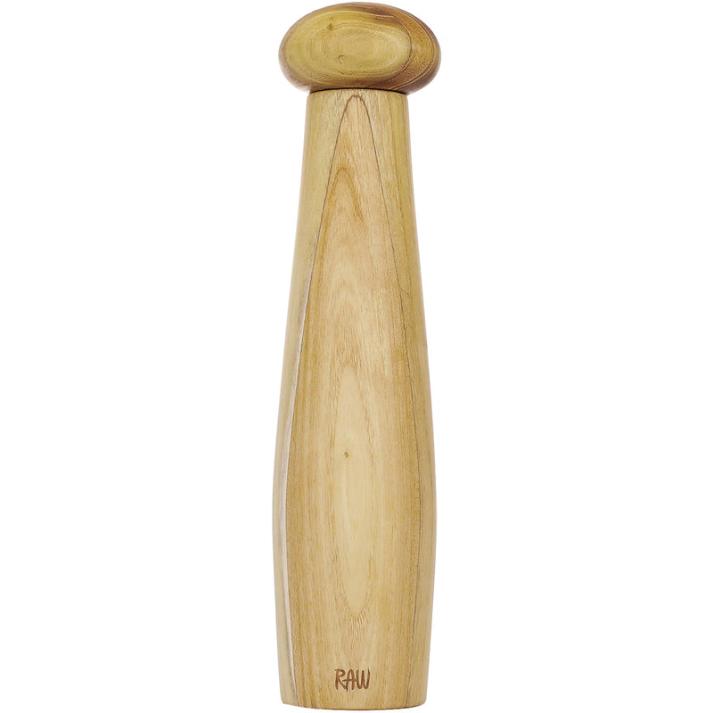 Aida RAW tall teak pepper grinder with ceramic mill, 27.5 cm high