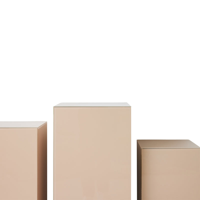 Mirror Block Pillar, Nude, Blush Pink by hkliving, Mirror Pedestal, Mirror Column